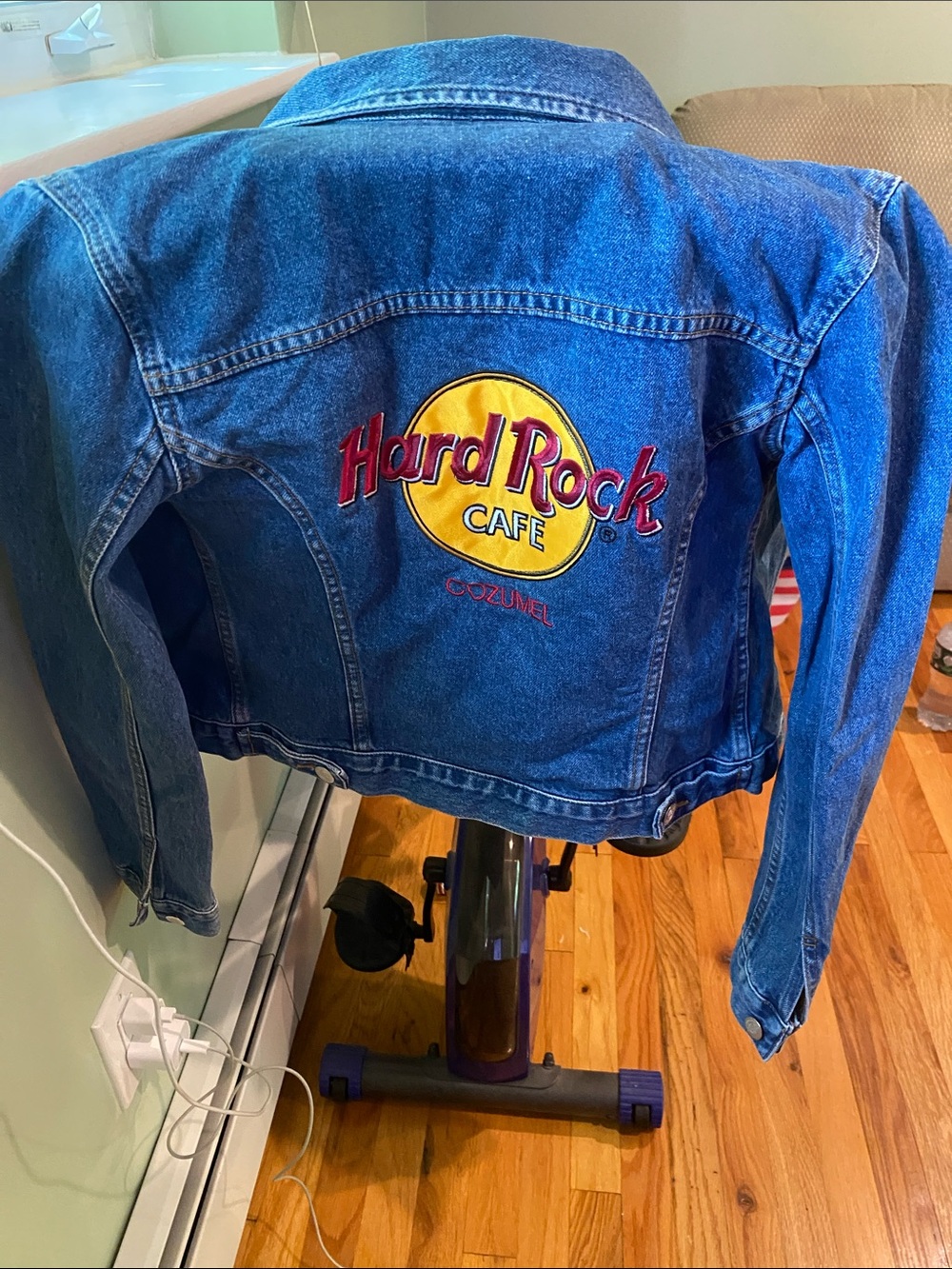 Hard Rock Cozumel denim jacket with all hardware with Hard Rock engraved on all.